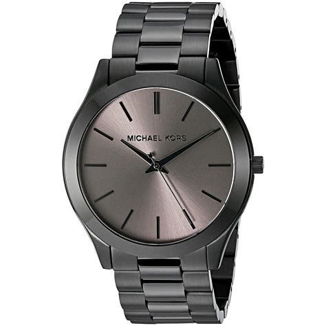 michael kors slim runway watch black stainless steel|Michael Kors unisex watch.